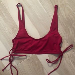 LA Hearts Plum Bikini Top With Tie Sides